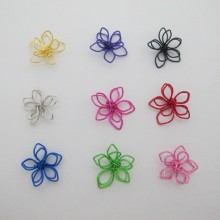 25 pcs perles métal fleurs 17mm