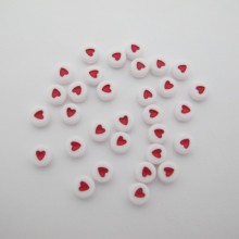 500 gm perles coeur rouge