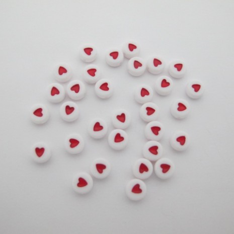 500 gm perles coeur rouge