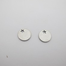 50 pcs Round Star Sequin Stainless Steel 13mm