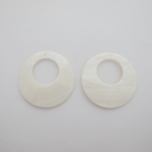 Pendentif rond en nacre 40mm - 10 pcs