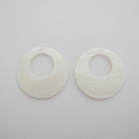 10 pcs pendentif rond 40mm en nacre