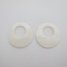 Round Mother of Pearl Pendant 40mm - 10 pcs
