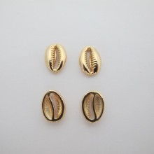 Intercalaires coquillages Doré à l'or fin 14x10mm - 10 pcs