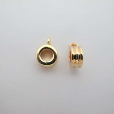 10 pcs Attaches pendentifs 13x9mm pour cordon 5mm Doré à l'or fin