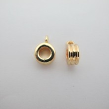 Attaches pendentifs pour cordon Doré à l'or fin 13x9mm - 5mm -10 pcs