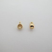 Attaches pendentifs pour cordon Doré à l'or fin 3mm - 9x6mm - 10 pcs