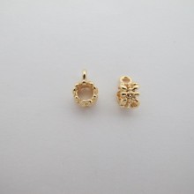 10 pcs Attaches pendentifs 8x6mm pour cordon 4mm Doré à l'or fin