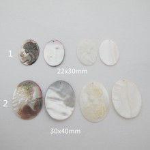 Mother of pearl cameo 5 pcs