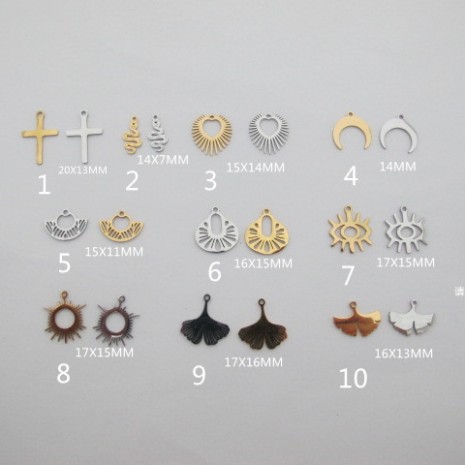 10 pcs pendentif acier inoxydable