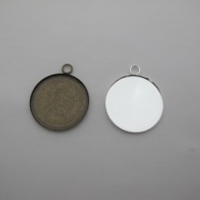 Round cabochon holder 25mm - 25 pcs