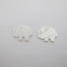 Dequins l'éléphant en nacre 21x17mm - 10 pcs