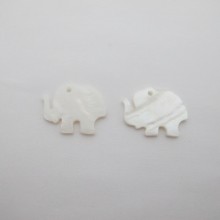 Mother of pearl elephant dolphins 21x17mm - 10 pcs