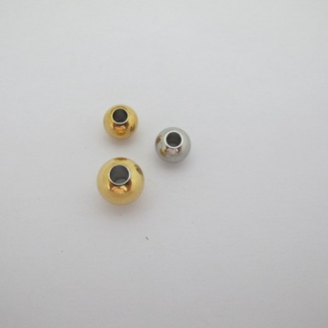 perles ronds 8x3mm/10x4mm en acier inox