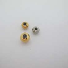 Perles ronds en acier inox 8x3mm - 50 pcs