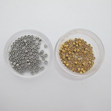 100 perles ronds 3x1.2mm en acier inox