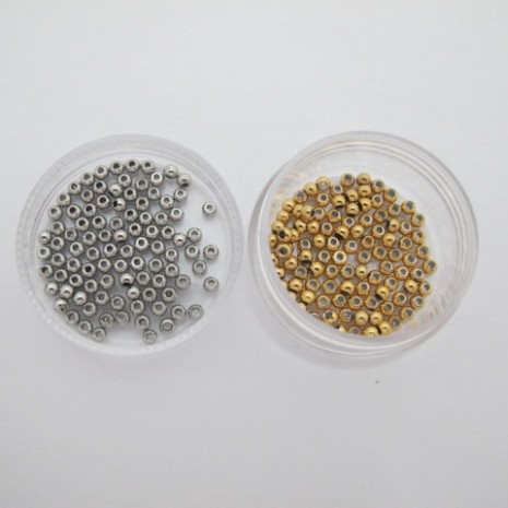 100 perles ronds 3x1.2mm en acier inox