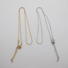 Stainless steel snake chain collars 0.90mm 40cm - extension 5cm - 12 pcs