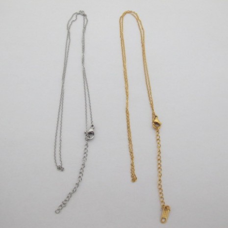 10 colliers maille forçat 0.90mm 45cm +rallonge 5cm en acier inox
