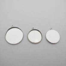 Round cabochon holder 20mm/25mm - 30 pcs