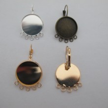 Dome Earrings With Rims For Cabochon 20mm - 20 pcs