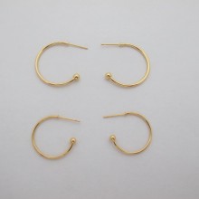 10 pcs clous d'oreilles 20mm/25mm Doré à l'or fin