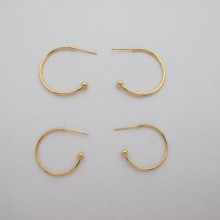 Gold plated studs 20mm/25mm - 10 pcs