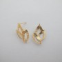 10 pcs Clous d'oreilles 22x15mm Doré à l'or fin