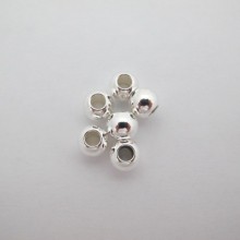 50 perles rondes en laiton 8x4mm