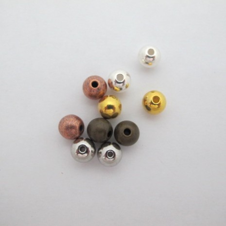 50 perles rondes en laiton 8x2mm