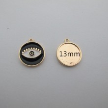 3 pcs pendentif Doré à l'or fin 18x16mm