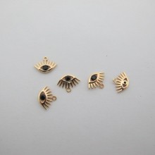 5 pcs pendentif Doré à l'or fin 11x8mm