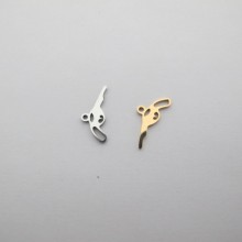 Pendentif pistolet acier inoxydable 16x8mm - 10 pcs