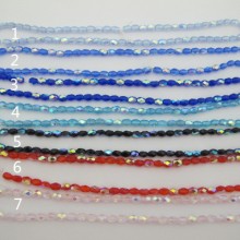 Perles en verre 4x6mm - 36cm