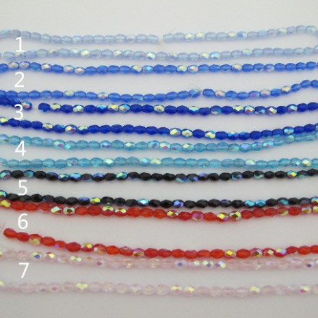 perles en verre 4x6mm-Fil de 36 Centimetres