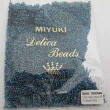 100 GRS MIYUKI DELICA 11/0 DB0608 DYED SILVER LINED BLUE ZIRCON