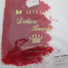 50 GRS MIYUKI DELICA 11/0 DB0774 DYED SEMI MAT TRANSPARENT RED