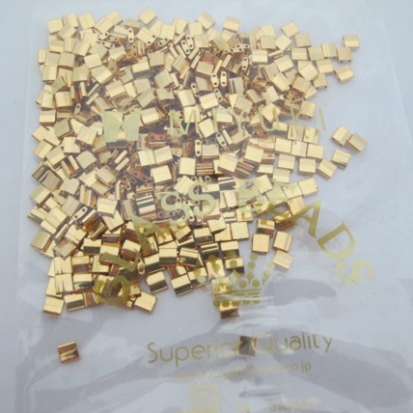 50 GRS TL0191 MIYUKI TILA 5X5X1.9MM 24KT Gold Plated