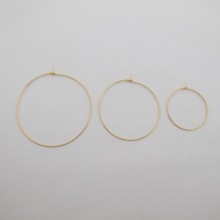 20 pcs Créole ronde sans attache en acier inoxydable 30mm/40mm/50mm