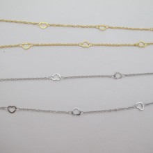 1m Stainless steel heart chain 7mm