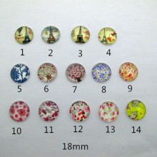 50 pcs Cabochon plat en verre 18mm