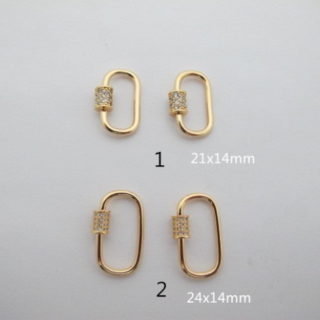 5 pcs fermoirs strass 21x14mm Doré à l'or fin
