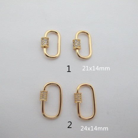 5 pcs fermoirs strass 21x14mm Doré à l'or fin