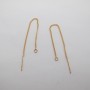 10 pcs Boucles d'oreilles fil 90mm Doré à l'or fin