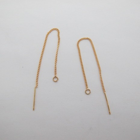 10 pcs Boucles d'oreilles fil 90mm Doré à l'or fin