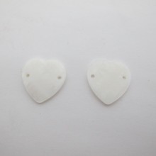 20 pcs Intercalaires coeur nacre 2 trous 20mm