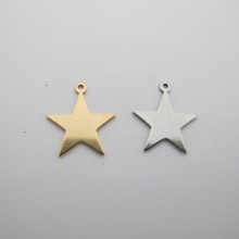 Stainless Steel Star Pendant 17x20mm