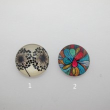 25 Cabochon Plat En Verre 20mm