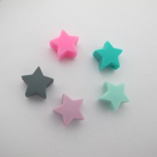20 pcs Perles étoile en silicone 14mm