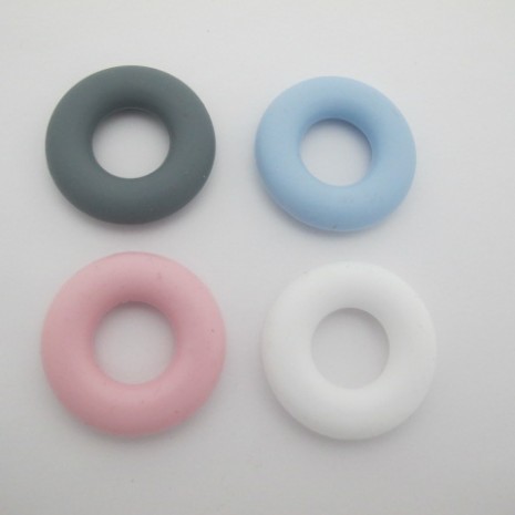 4 pcs Perle en silicone anneau de dentition 50mm - Perles Bleues